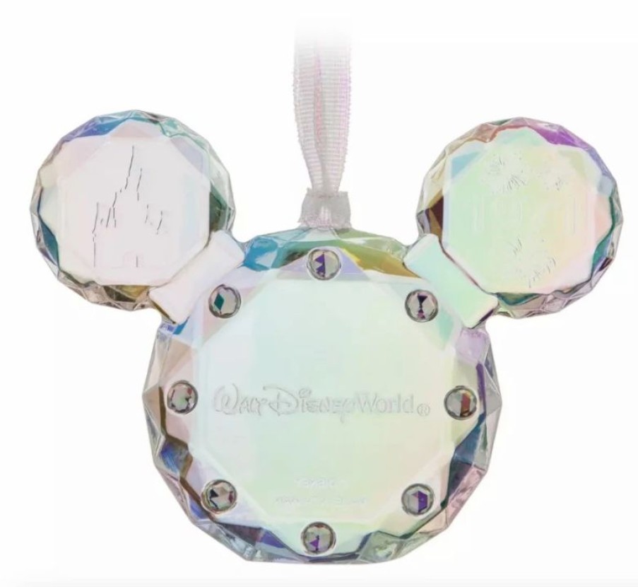 Holidays * | Outlet Disney Christmas Ornament Crystal Mickey Icon Faceted