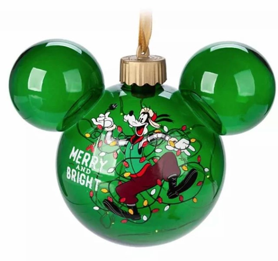 Holidays * | Best Pirce Disney Mickey Ears Icon Ornament Goofy Light-Up Merry And Bright