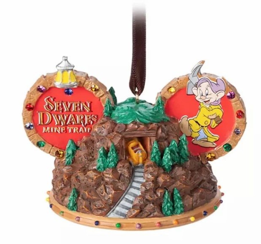 Holidays * | New Disney Ears Hat Ornament Seven Dwarfs Mine Train