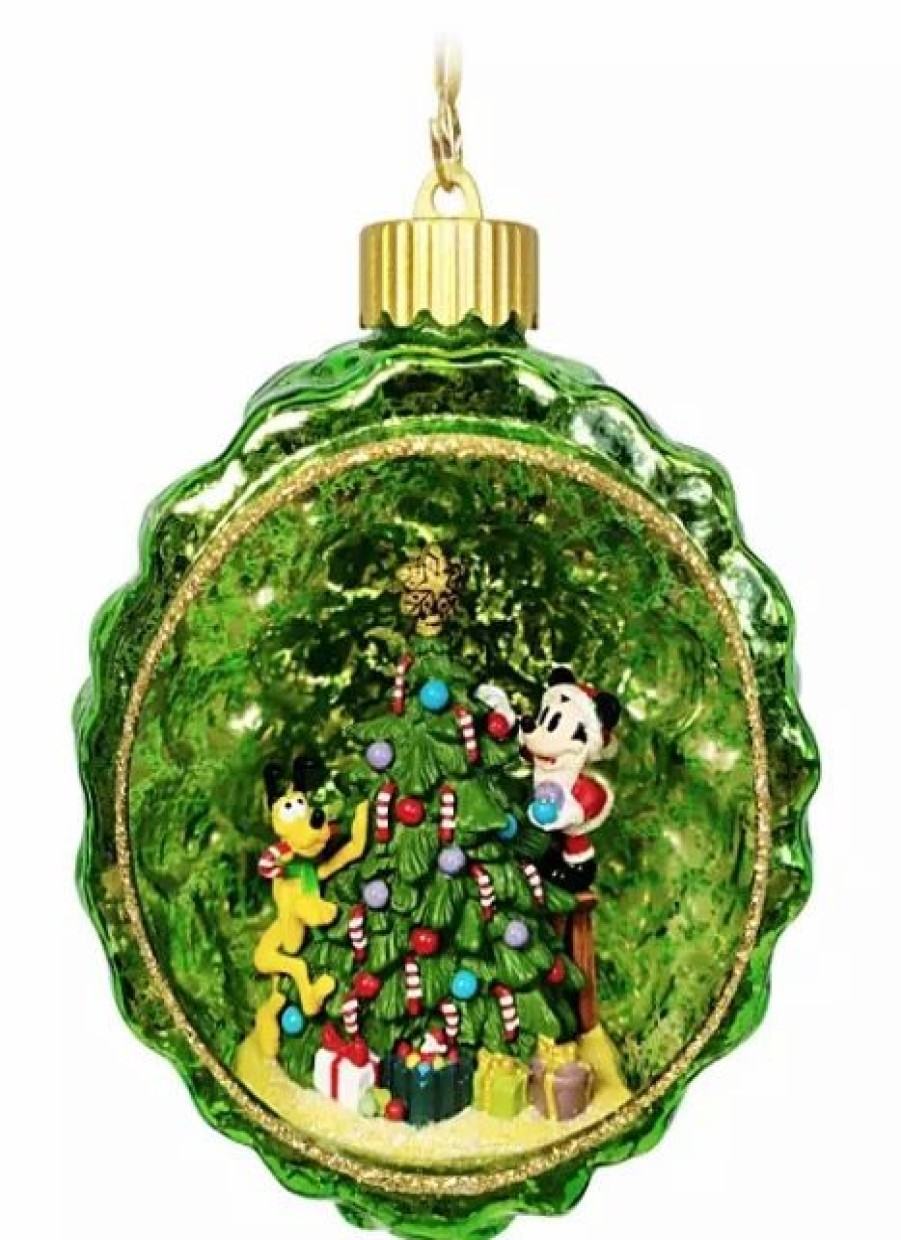 Holidays * | Flash Sale Disney Light Up Ornament Mickey Mouse And Pluto Pinecone