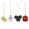 Holidays * | New Disney Christmas Ornament Set Mickey Mouse Body Parts Set Of 4