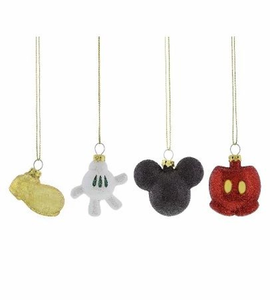 Holidays * | New Disney Christmas Ornament Set Mickey Mouse Body Parts Set Of 4