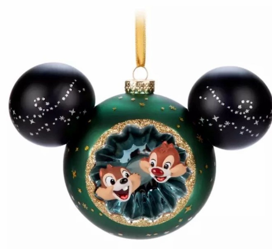 Holidays * | Best Deal Disney Mickey Ears Icon Ornament Chip 'N' Dale Sunburst