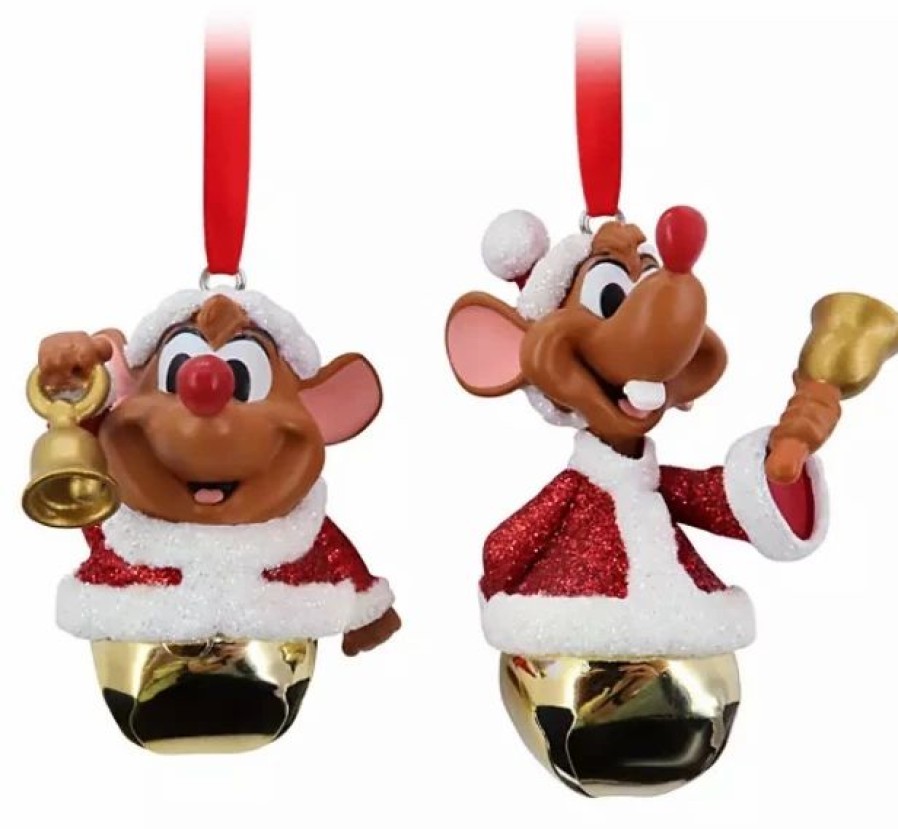 Holidays * | Coupon Disney Bell Ornament Set Santa Jaq And Gus Cinderella