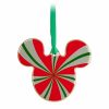 Holidays * | Deals Disney Disc Ornament Mickey Mouse Peppermint