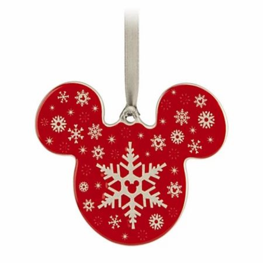 Holidays * | Discount Disney Disc Ornament Mickey Mouse Snowflake