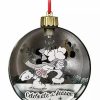 Holidays * | Cheap Disney Glass Ball Ornament Mickey & Minnie Light-Up Silver & Gold