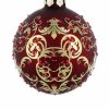 Holidays * | Brand New Disney Christmas Ornament Mickey Icon Victorian Filigree Red