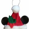 Holidays * | Outlet Disney Christmas Ornament Mickey Mouse Santa Hat Small