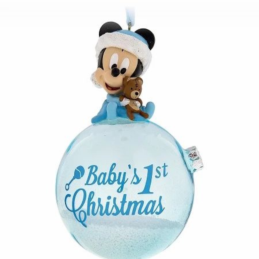 Holidays * | Flash Sale Disney Christmas Ornament Baby'S 1St Christmas Mickey Mouse