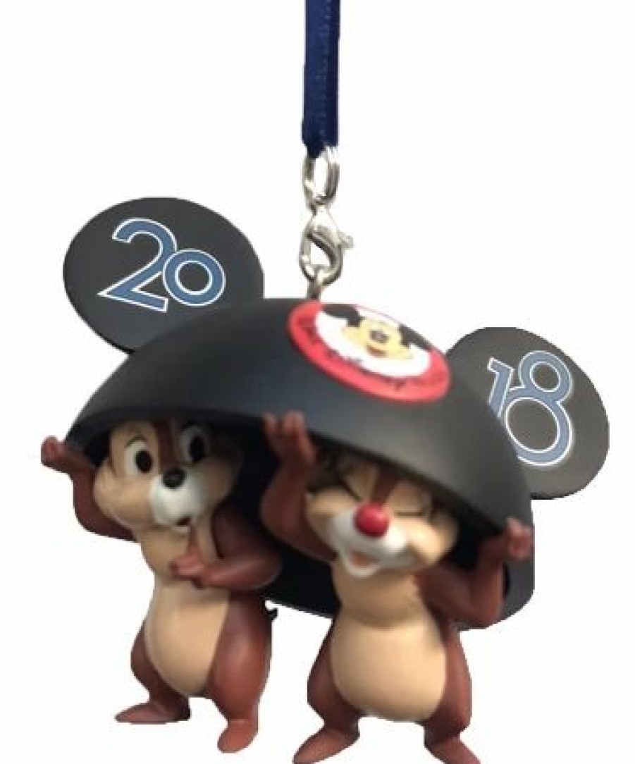 Holidays * | Buy Disney Christmas Ornament 2018 Chip N Dale With Ears Hat