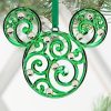 Holidays * | Deals Disney Christmas Ornament Bohemian Filigree Mickey Mouse Green