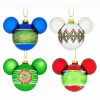 Holidays * | Deals Disney Christmas Ornament Set Mickey Icons And Snowflakes Set Of 4