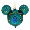 Holidays * | Budget Disney Christmas Ornament Mickey Mouse Icon Blue Peacock