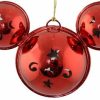 Holidays * | Best Deal Disney Mickey Ears Icon Ornament Mickey Mouse Metal Bell Red