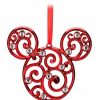 Holidays * | Cheapest Disney Christmas Ornament Bohemian Filigree Mickey Mouse Red