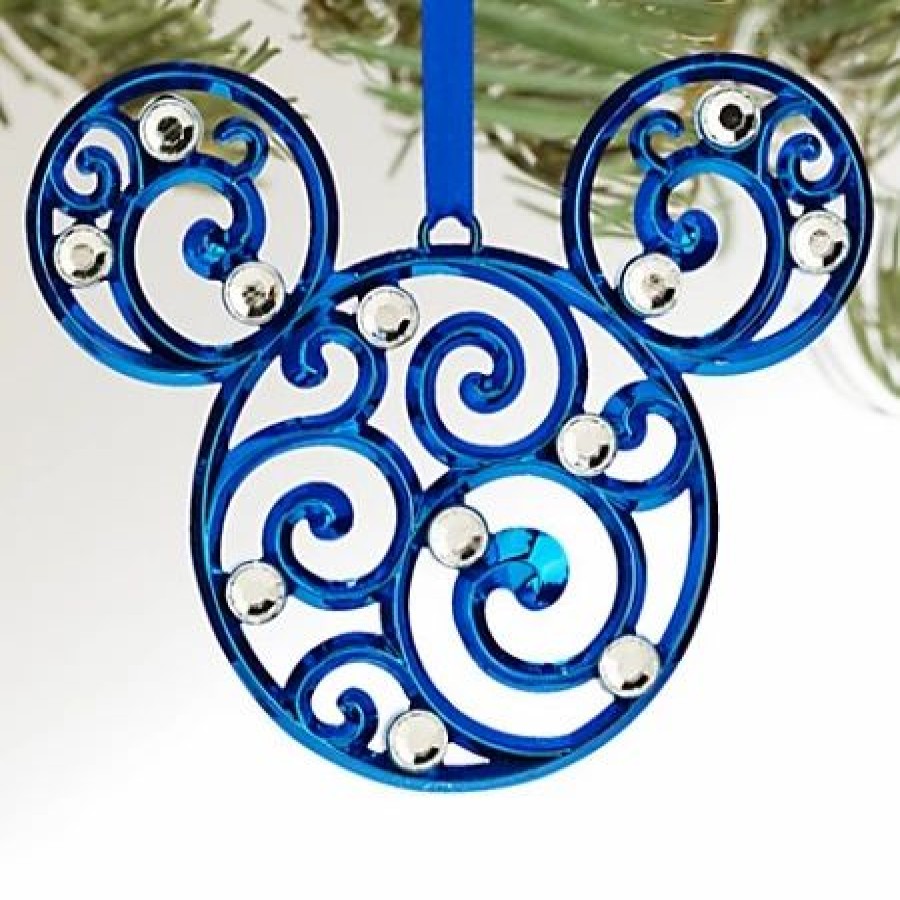 Holidays * | Cheapest Disney Christmas Ornament Bohemian Filigree Mickey Mouse Blue