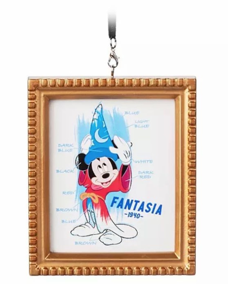 Holidays * | Cheapest Disney Canvas Ornament Sorcerer Mickey Mouse Framed