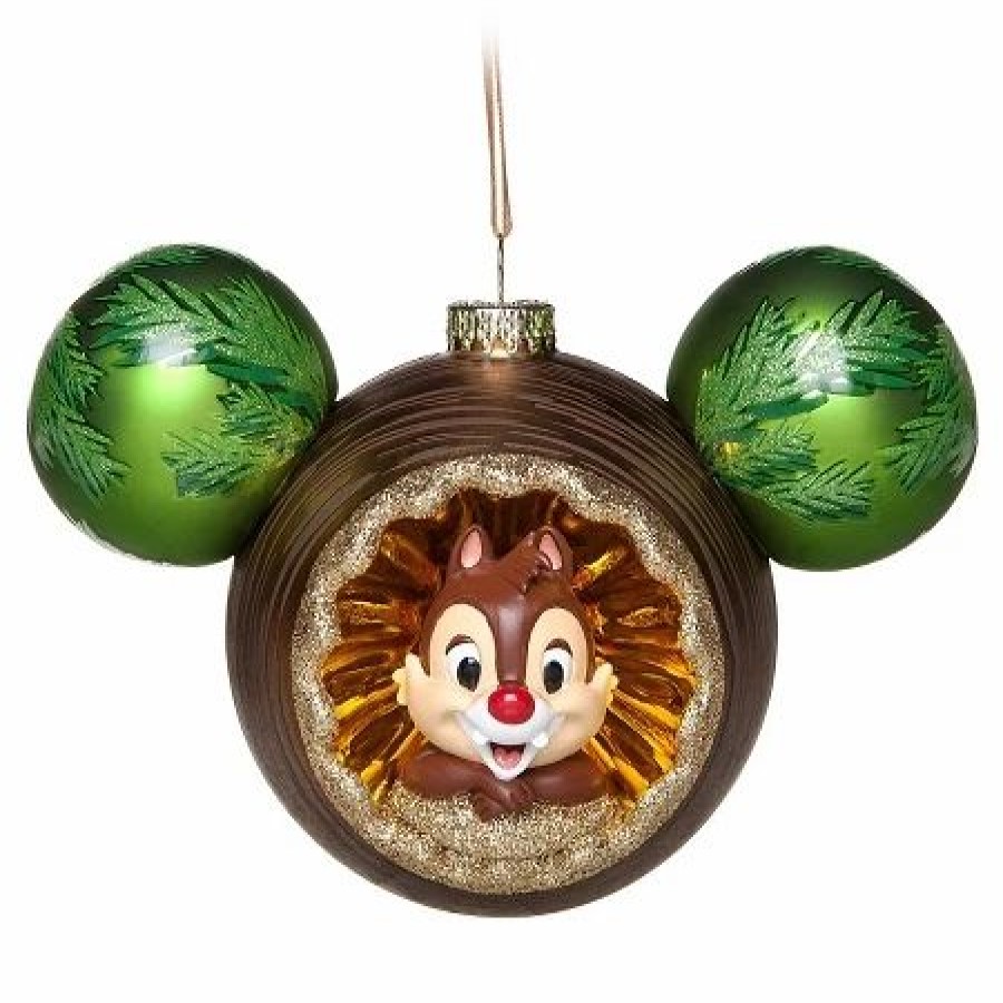 Holidays * | Discount Disney Christmas Ornament Mickey Icon Chip N Dale Double Sided