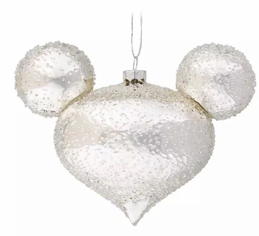 Holidays * | Promo Disney Mickey Ears Icon Ornament Mickey Mouse Icon Silver Ice