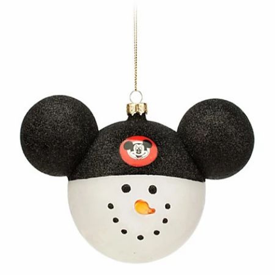 Holidays * | Deals Disney Mickey Ears Icon Ornament Snowman Mickey Mouse Club