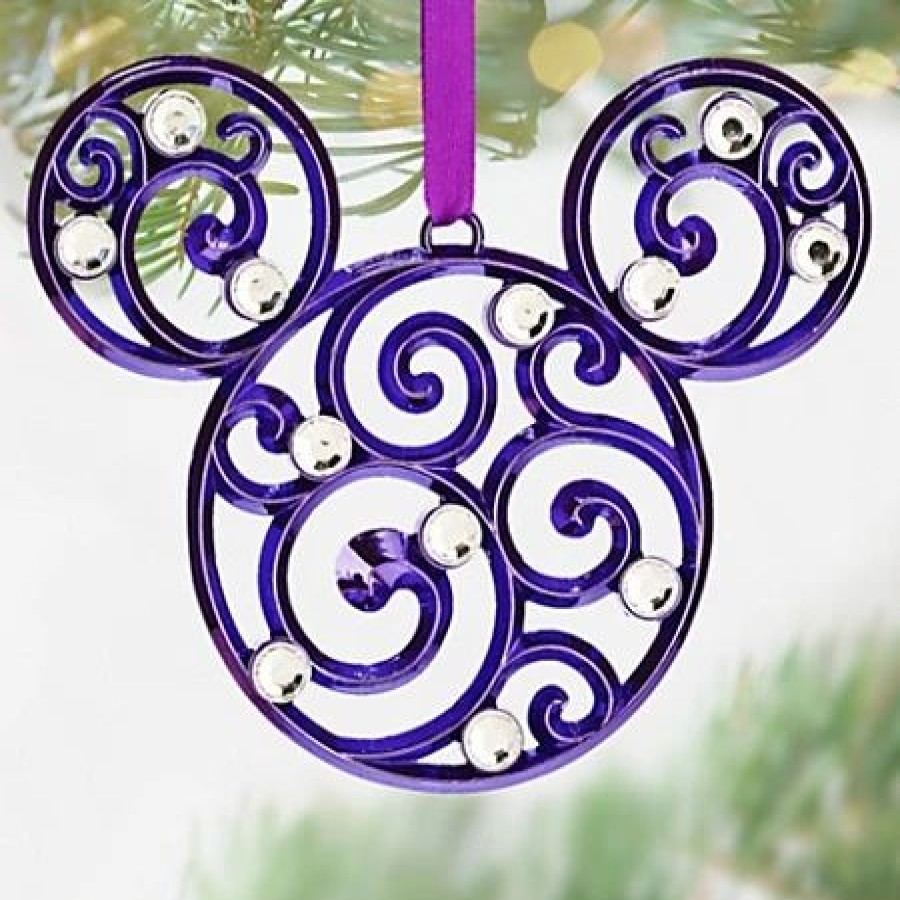 Holidays * | Promo Disney Christmas Ornament Bohemian Filigree Mickey Mouse Purple