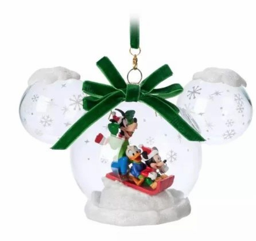 Holidays * | Best Sale Disney Mickey Ears Icon Ornament Mickey And Friends Snow