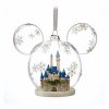 Holidays * | Brand New Disney Mickey Ears Ornament Mickey Mouse Fantasyland Castle Globe