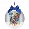 Holidays * | Discount Disney Glass Disk Snow Globe Ornament 2020 Mickey Mouse & Friends